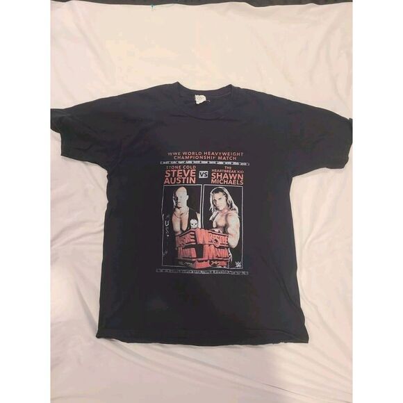 Shawn Michaels/Stone cold Steve Austin WrestleMania 14 Shirt 1998 Match Size S - Picture 1 of 5